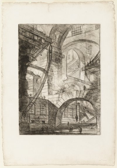 Das rauchende Feuer, Platte 6 aus den imaginären Gefängnissen von Giovanni Battista Piranesi