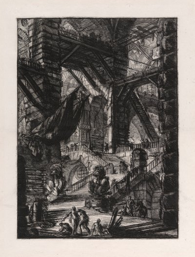 Die Treppe mit Trophäen, Platte 8 aus Carceri d von Giovanni Battista Piranesi