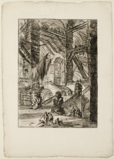 Die Treppe mit Trophäen, Platte 8 aus Imaginary Prisons von Giovanni Battista Piranesi