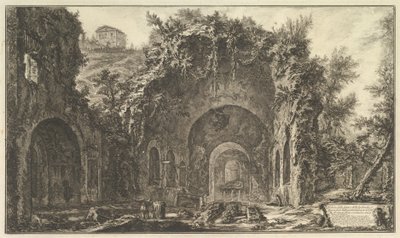 Die sogenannte Grotte der Egeria (Veduta della fonte e delle spelonche d