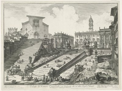 Treppen zur Piazza del Campidoglio und zur Santa Maria in Aracoeli in Rom von Giovanni Battista Piranesi