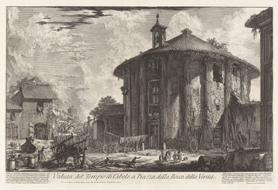 Ansicht des Tempels der Kybele auf der Piazza della Bocca della Verità, aus Vedute di Roma (Ansichten von Rom) von Giovanni Battista Piranesi