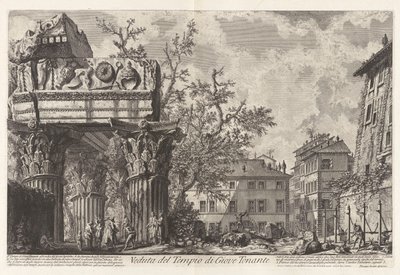Ansicht des Tempels des Jupiter Tonans (Jupiter der Donnerer; tatsächlich der Tempel von Vespasian und Titus), aus Vedute di Roma (Ansichten von Rom) von Giovanni Battista Piranesi