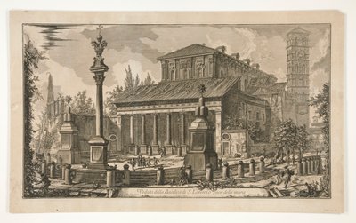 Veduta della Basilica di S. Lorenzo fuori le mura (Ansicht von S. Lorenzo außerhalb der Mauern), aus Vedute di Roma von Giovanni Battista Piranesi