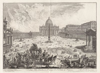 Ansicht der Basilika und des Platzes von Sankt Peter von Giovanni Battista Piranesi