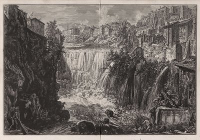 Ansicht des Wasserfalls von Tivoli, aus Ansichten von Rom von Giovanni Battista Piranesi