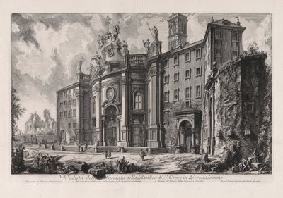 Ansicht der Fassade der Basilika S. Croce in Gerusalemme, aus Vedute di Roma von Giovanni Battista Piranesi