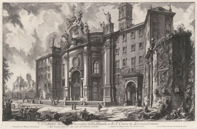Ansicht der Fassade der Basilika Santa Croce in Gerusalemme von Giovanni Battista Piranesi