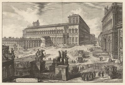 Ansicht der Piazza di Monte Cavallo (Piazza del Quirinale mit dem Quirinalpalast im Zentrum), aus Vedute di Roma (Ansichten von Rom) von Giovanni Battista Piranesi