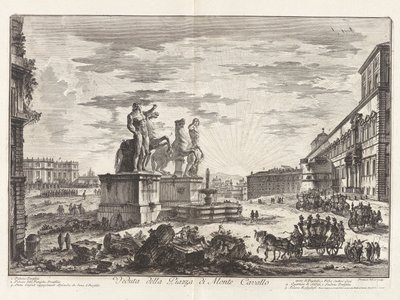 Ansicht der Piazza di Monte Cavallo (jetzt die Piazza del Quirinale mit dem Quirinalspalast), aus Ansichten von Rom von Giovanni Battista Piranesi