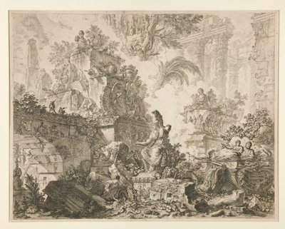 Veduten von Rom: Frontispiz mit Minerva-Statue von Giovanni Battista Piranesi