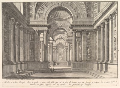 Vorhalle eines antiken Tempels... aus „Prima Parte di Architettura, e Prospettive“ von Giovanni Battista Piranesi