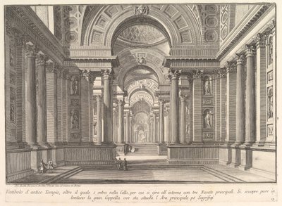 Vorhalle eines antiken Tempels, ca. 1743-50 von Giovanni Battista Piranesi