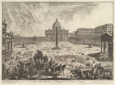 Ansicht des Petersdoms und des Petersplatzes im Vatikan, aus Vedute di Roma (Römische Ansichten) von Giovanni Battista Piranesi