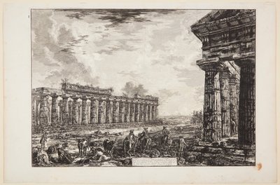 Ansicht der 18 seitlichen Säulen, von der den auf der ersten Tafel gezeigten Säulen gegenüberliegenden Seite gezeichnet [...] von Giovanni Battista Piranesi