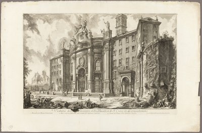Ansicht der Fassade der Basilika S. Croce in Gerusalemme [Heiliges Kreuz in Jerusalem], aus Ansichten von Rom von Giovanni Battista Piranesi