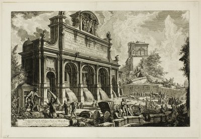 Ansicht der Quelle der Acqua Paola auf dem Monte Aureo, aus Ansichten von Rom von Giovanni Battista Piranesi