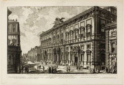 Ansicht des Palazzo della Consulta auf dem Quirinal, Sitz des päpstlichen Sekretariats, aus Ansichten von Rom von Giovanni Battista Piranesi
