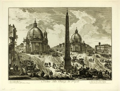 Ansicht der Piazza del Popolo, aus Ansichten von Rom von Giovanni Battista Piranesi