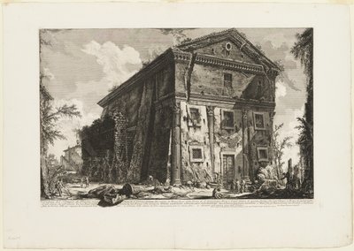 Ansicht des Tempels des Bacchus, jetzt die Kirche von S. Urbano, zwei Meilen von Rom entfernt, jenseits der Porta S. Sebastiano, aus Ansichten von Rom von Giovanni Battista Piranesi