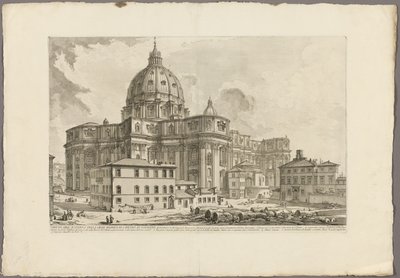 Ansicht der Außenseite der Petersbasilika im Vatikan, aus Ansichten von Rom von Giovanni Battista Piranesi