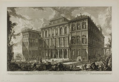 Ansicht des Palastes der berühmten Familie Barberini auf dem Quirinalshügel, entworfen von Cavaliere Bernini, aus Ansichten von Rom von Giovanni Battista Piranesi