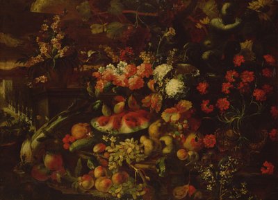 Stillleben mit Obst, Gemüse und Blumen von Giovanni Battista Ruoppolo or Ruopolo