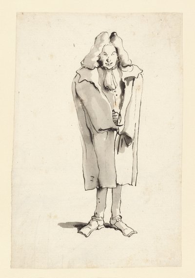 Karikatur eines Mannes im Mantel von Giovanni Battista Tiepolo