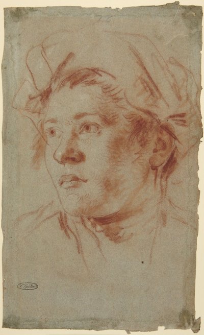 Kopf eines Jugendlichen mit Hut von Giovanni Battista Tiepolo