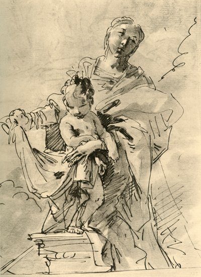 Madonna mit Kind, Mitte 18. Jahrhundert, 1928 von Giovanni Battista Tiepolo
