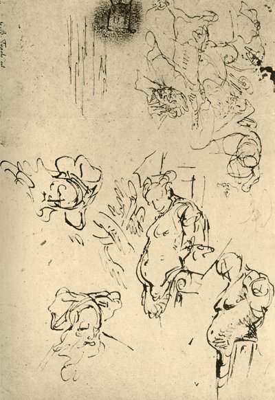Satyr Hermen und orientalische Köpfe, Mitte 18. Jahrhundert, 1928 von Giovanni Battista Tiepolo