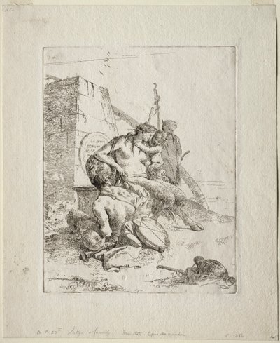 Scherzi di Fantasia: Satyrfamilie mit dem Obelisken von Giovanni Battista Tiepolo