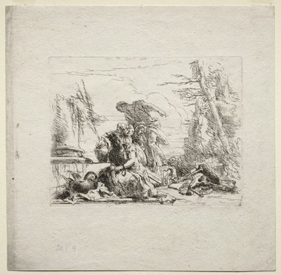 Verschiedene Kaprizen: Die Frau in Handschellen, 1785 von Giovanni Battista Tiepolo