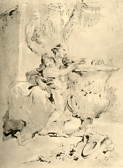 Junge Frau und Junge, Mitte des 18. Jahrhunderts, 1928 von Giovanni Battista Tiepolo