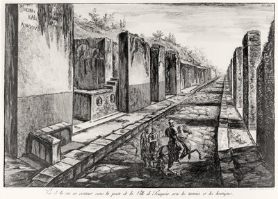 Ansicht der Straße des Tors der Stadt Pompeji, aus Antiquites de Pompeia von G.B. Piranesi, graviert von Francesco Piranesi (1758-1810) 1804 von Giovanni Battista Piranesi