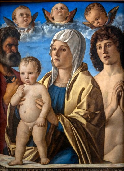 Die Jungfrau und das Kind zwischen St. Peter und St. Sebastian von Giovanni Bellini