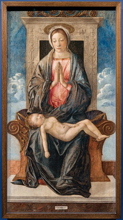Madonna mit schlafendem Kind, von Giovanni Bellini, ca. 1470 von Giovanni Bellini