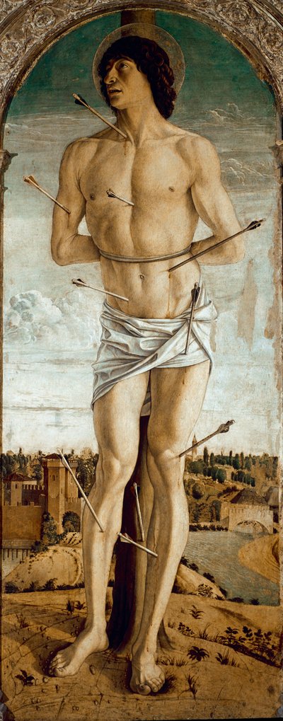 Polyptychon des Heiligen Vinzenz Ferrer: Heiliger Sebastian von Giovanni Bellini