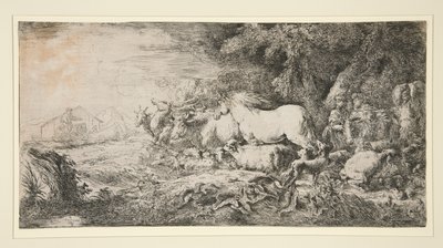 Tiere betreten die Arche Noahs von Giovanni Benedetto Castiglione