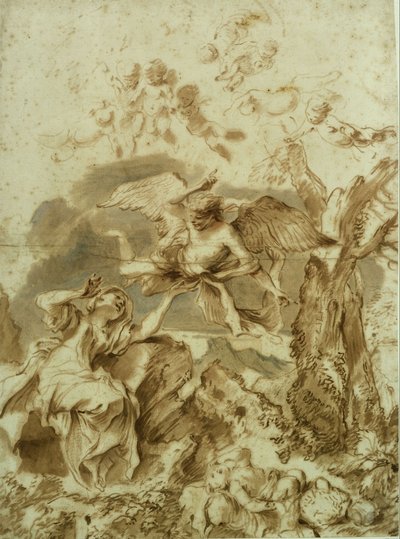 Hagar und Ismael in der Wüste von Giovanni Benedetto Castiglione