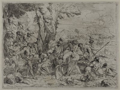 Laban durchsucht die Familienidole unter den Besitztümern von Joseph von Giovanni Benedetto Castiglione