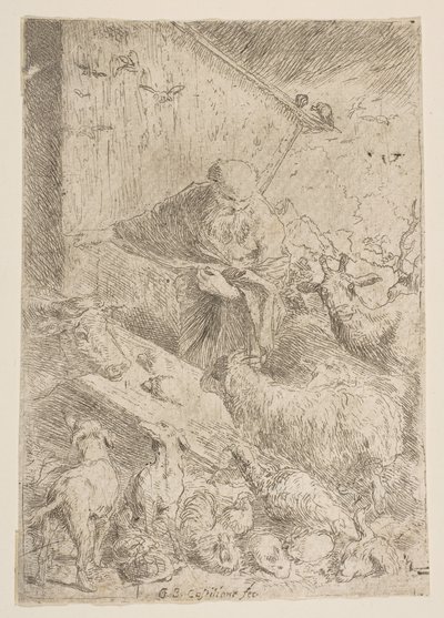 Noah lässt die Tiere in die Arche, ca. 1630 von Giovanni Benedetto Castiglione