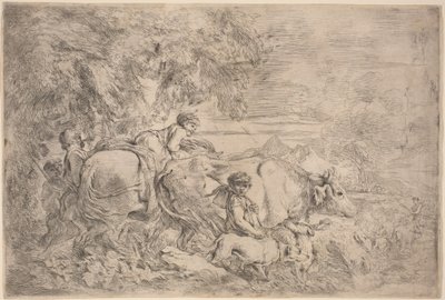 Hirten folgen ihrer Herde von Giovanni Benedetto Castiglione