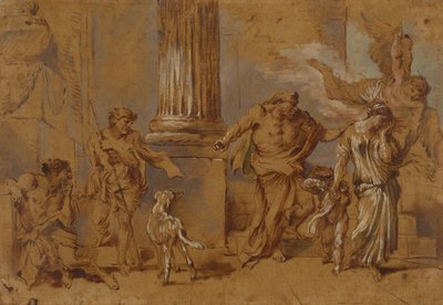 Die Vertreibung der Hagar von Giovanni Benedetto Castiglione