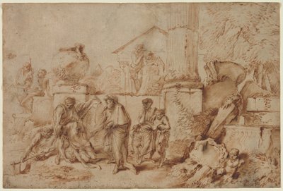 Tobit begräbt die Toten, 1640er Jahre von Giovanni Benedetto Castiglione