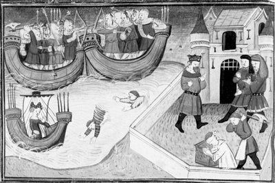 Dekameron, Gerbino entert das Schiff der Tochter des Königs von Tunis; Gerbino wird enthauptet. Vierter Tag, Novelle 4. von Giovanni Boccaccio