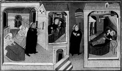 Decameron, Der Abt spioniert den Mönch in seiner Zelle aus; der Mönch spioniert wiederum den Abt aus. Erster Tag, Geschichte 4. von Giovanni Boccaccio