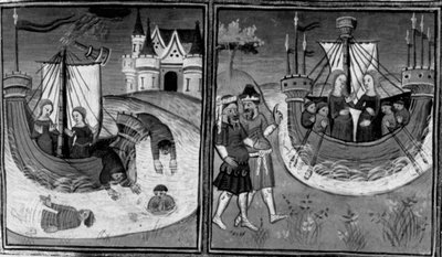 Dekameron, Schiffbruch des Schiffes von Alatiel; das Mädchen kehrt nach Hause zurück. Zweiter Tag, Novelle 7. von Giovanni Boccaccio