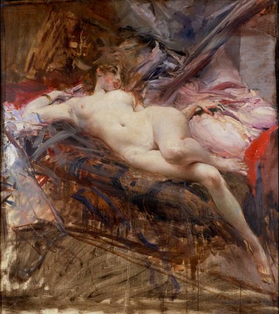 Ausgestreckter weiblicher Akt von Giovanni Boldini