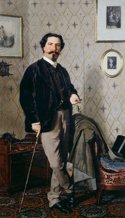 Porträt von Cristiano Banti mit seinem Stock von Giovanni Boldini